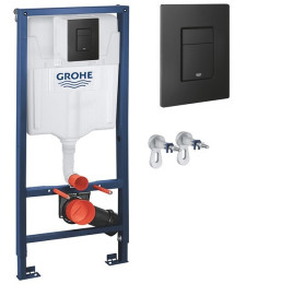 Инсталляция для унитаза 3 в 1 Grohe Rapid SL 38811KF0 с черной клавишей смыва (Грое)