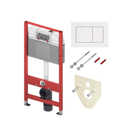 Система инсталляции TECEbase для унитазов TECE 9400413 4 в 1 с кнопкой смыва (белая кнопка)